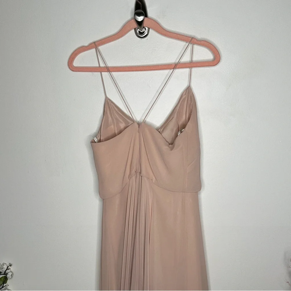 BHLDN Blush Pink Maxi Spaghetti Strap Bridesmaid Dress - Picture 4 of 7